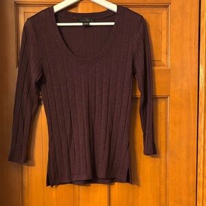 Banana Republic Dark Purple Ribbed Long Sleeve Top